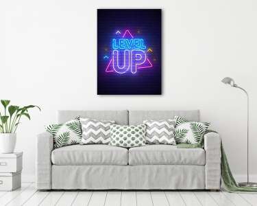 Level up (neon series) (vászonkép) - vászonkép, falikép otthonra és irodába