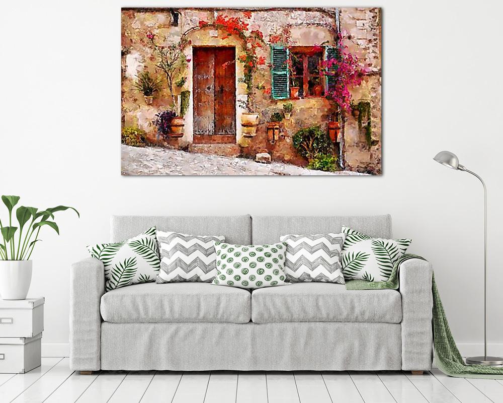 Mediterrán kapualj Valldemossa-ban (Festmény verzió) (vászonkép) - vászonkép, falikép otthonra és irodába