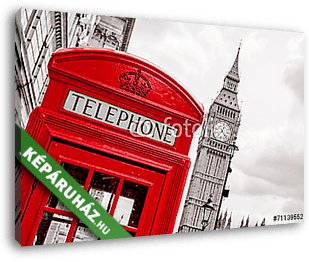 Telefonos fülke. London, Egyesült Királyság - vászonkép 3D látványterv