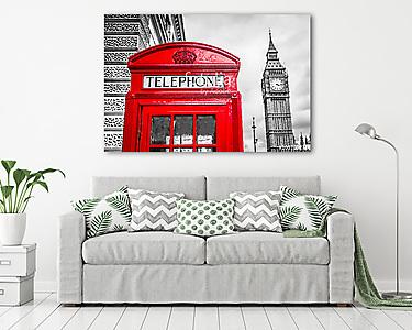Telefonzelle London Big Ben (vászonkép) - vászonkép, falikép otthonra és irodába