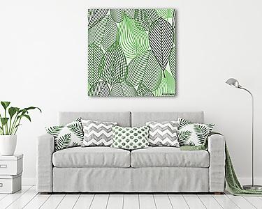Spring green leaves seamless pattern (vászonkép) - vászonkép, falikép otthonra és irodába