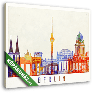 Berlin landmarks watercolor poster - vászonkép 3D látványterv