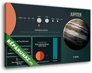 Jupiter bolygó - infografika - vászonkép 3D látványterv