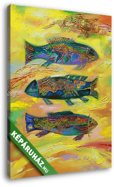 Absztrakt halak - vászonkép 3D látványterv