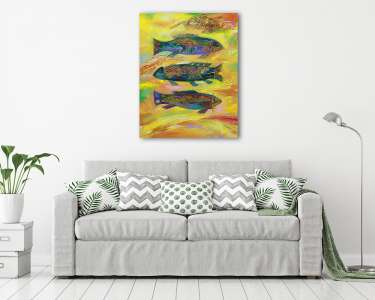 Absztrakt halak (vászonkép) - vászonkép, falikép otthonra és irodába