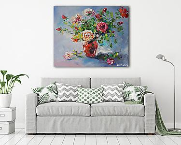 Rózsa csendélet (olajfestmény reprodukció) (vászonkép) - vászonkép, falikép otthonra és irodába