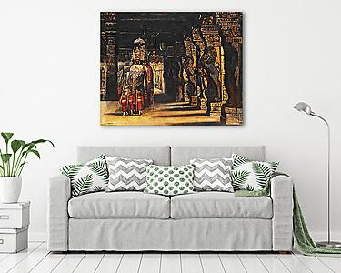 Indiai körmenet elefánttal (vászonkép) - vászonkép, falikép otthonra és irodába
