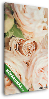 Beautiful fresh beige roses background - vászonkép 3D látványterv