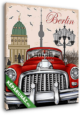 Berlin retro poster. - vászonkép 3D látványterv