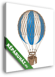 Retro hőlégballon - kék - vászonkép 3D látványterv