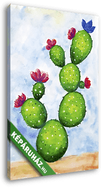Kaktusz virágzása - vászonkép 3D látványterv