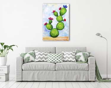 Kaktusz virágzása (vászonkép) - vászonkép, falikép otthonra és irodába