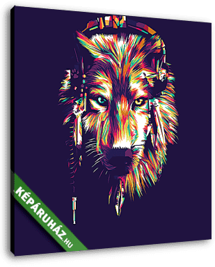 Wolf Vector Pop Art Illustration - vászonkép 3D látványterv