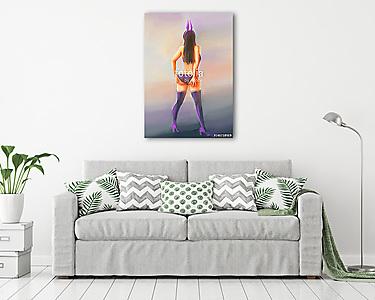 nő bikini szexi festés (vászonkép) - vászonkép, falikép otthonra és irodába