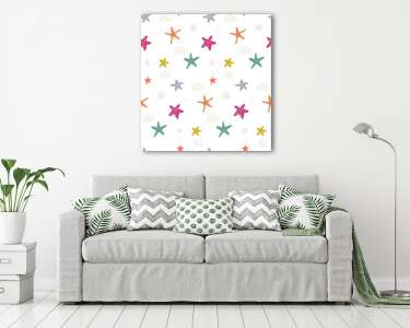 Színes csillagok tapétaminta (vászonkép) - vászonkép, falikép otthonra és irodába