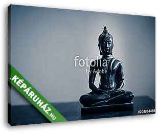 black statue of Buddha - vászonkép 3D látványterv