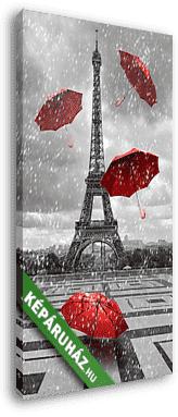Eiffel-torony repülõ esernyõkkel. - vászonkép 3D látványterv