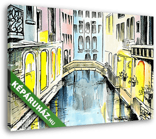 Híd Velencében - vászonkép 3D látványterv