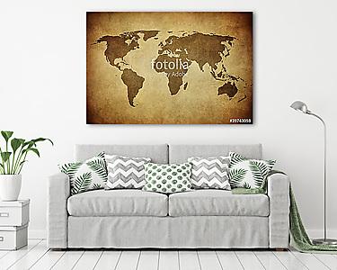 évjáratú térkép a világról. (vászonkép) - vászonkép, falikép otthonra és irodába