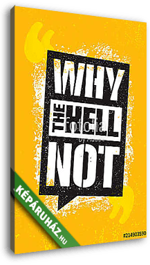 Why The Hell Not. Inspiring Creative Motivation Quote Poster Template. Vector Typography Banner Design Concept - vászonkép 3D látványterv