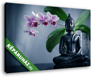 Buddha and Orchid - vászonkép 3D látványterv