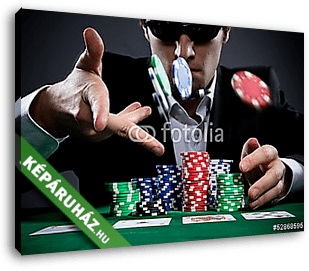 Pókerjátékos - vászonkép 3D látványterv