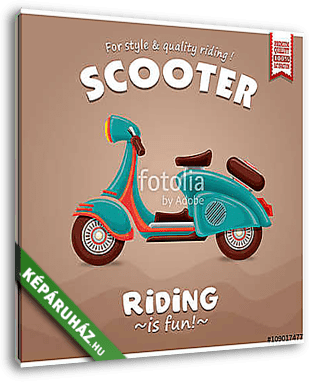 Vintage Scooter retro plakát - vászonkép 3D látványterv
