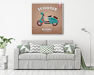 Vintage Scooter retro plakát (vászonkép) - vászonkép, falikép otthonra és irodába