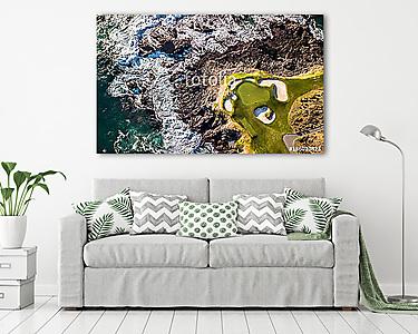 Golfpálya a tengerpart mellett (légifotó) (vászonkép) - vászonkép, falikép otthonra és irodába