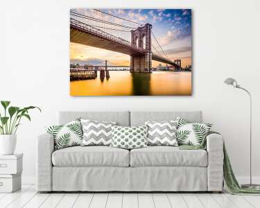 Brooklyn Bridge a reggelen New York City-ben, USA. (vászonkép) - vászonkép, falikép otthonra és irodába