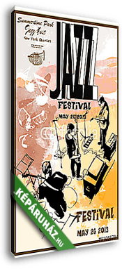Jazz plakát gitárral - vászonkép 3D látványterv