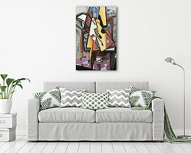 Gitár és szék (vászonkép) - vászonkép, falikép otthonra és irodába