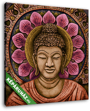 Színes Buddha Relief - vászonkép 3D látványterv