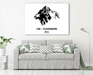 A K2 vázlata vázlata (vászonkép) - vászonkép, falikép otthonra és irodába