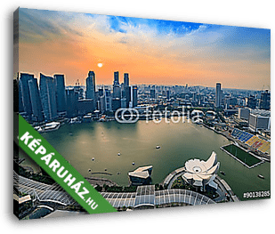 Szingapúr város látképe - vászonkép 3D látványterv