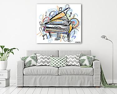Zongora vázlat (vászonkép) - vászonkép, falikép otthonra és irodába