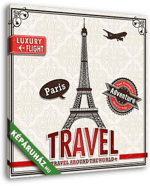 Vintage Paris Travel vakáció plakát - vászonkép 3D látványterv