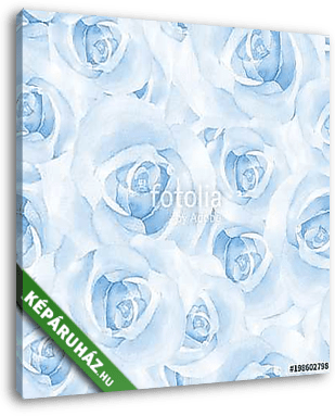 Delicate blue roses. Watercolor floral seamless pattern - vászonkép 3D látványterv