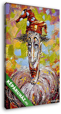 Portrait of the clown in a cap - vászonkép 3D látványterv