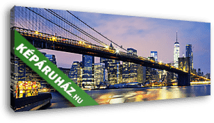 New York este a Brooklyn híddal - Panoráma kép - vászonkép 3D látványterv
