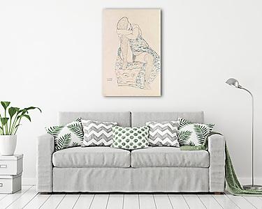 Ülő alak felhuzótt szoknyával (vászonkép) - vászonkép, falikép otthonra és irodába
