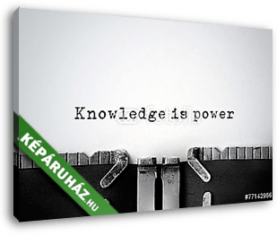 Knowledge. Inspiráló idézet egy régi írógépen. - vászonkép 3D látványterv