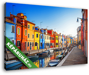 Színes házak Burano, Velence, Olaszország - vászonkép 3D látványterv