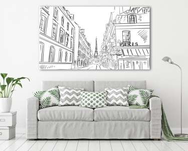 Párizsi utcák, Eiffel toronnyal (vászonkép) - vászonkép, falikép otthonra és irodába