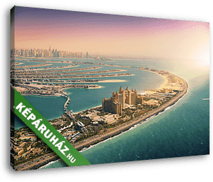 Palma-sziget Dubai-ban előtérben az Atlantis Hotellel  - vászonkép 3D látványterv