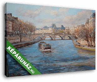 Párizsi Seine-folyó hídja (olajfestmény reprodukció) - vászonkép 3D látványterv