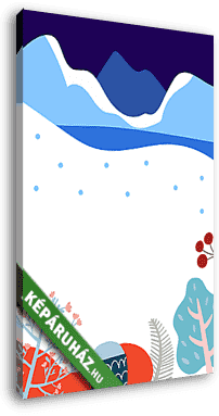 Modern karácsonyi grafika 4. (havas hegyek) - vászonkép 3D látványterv
