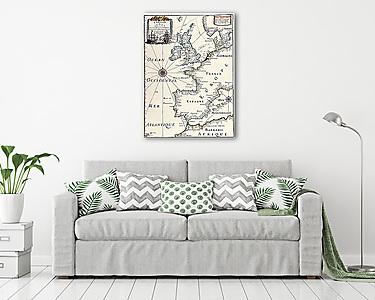 Atlanti-óceán térkép részlet (vászonkép) - vászonkép, falikép otthonra és irodába