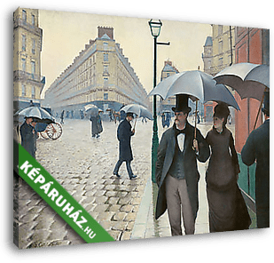 Párizsi utca esős időben - Színverzió 1. - vászonkép 3D látványterv
