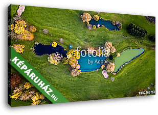 Golfpálya madártávlatból (légifotó) - vászonkép 3D látványterv